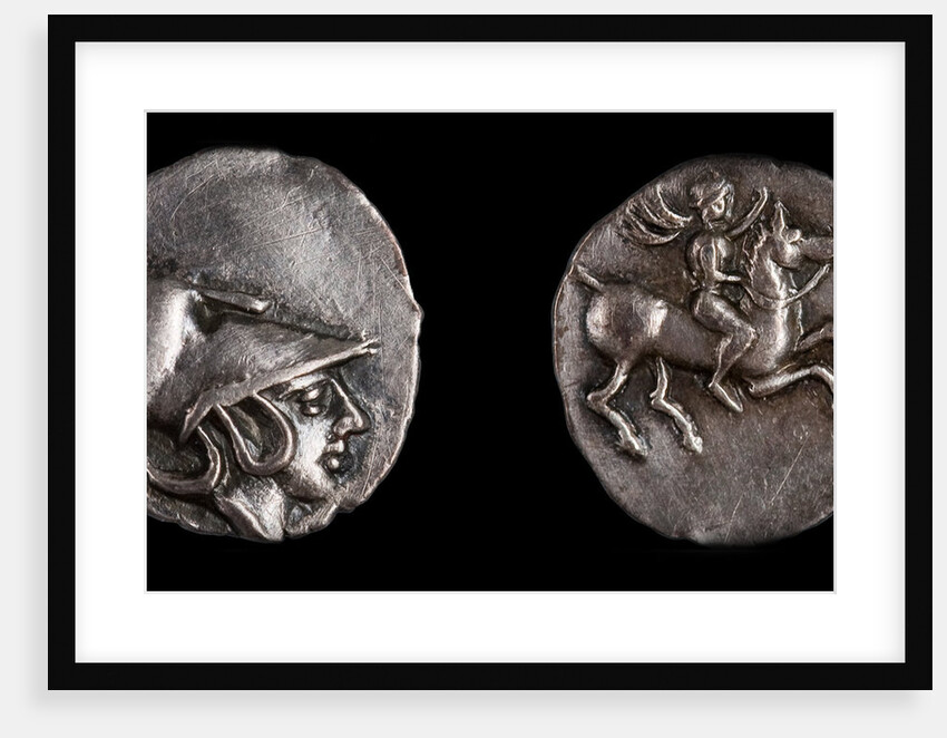 Emporiae coin. Obverse: Head of Athena with Corinthian helmet, 4th century BC by Ancient Coins Numismatic