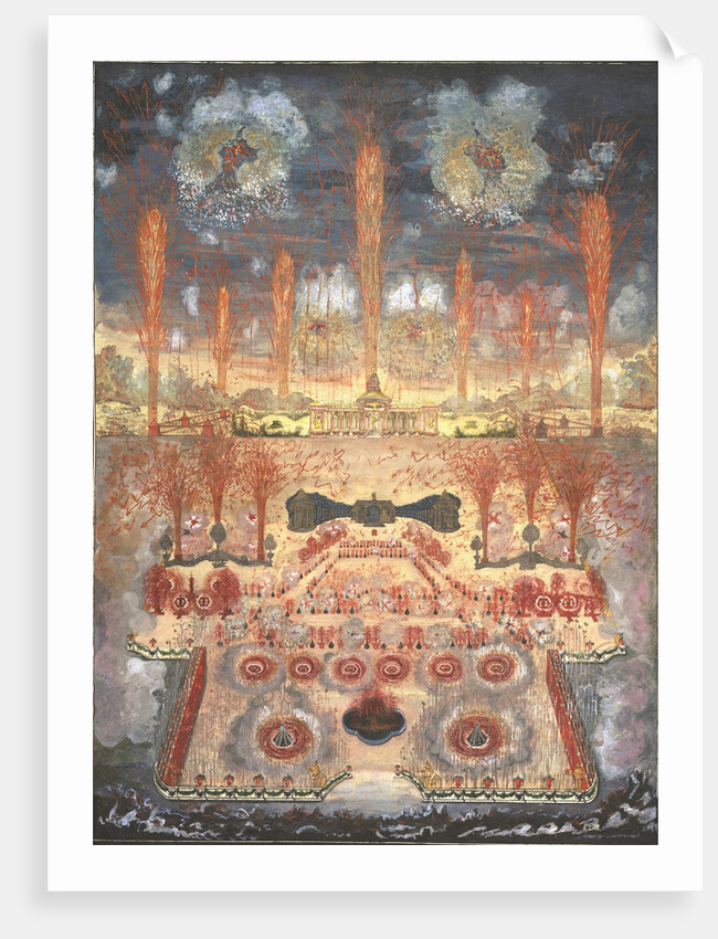 Fireworks and illumination on Juny 16, 1744 in Moscow, Mid of the 18th cen by Anonymous