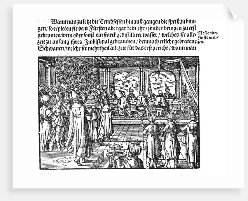 A Meal of Tsar (From Die Moskouitische Chronica by S. Herberstein), 1579 by Anonymous