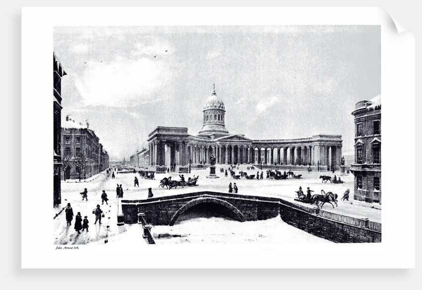 View of the Kazan Cathedral in Saint Petersburg, c. 1850 by Anonymous