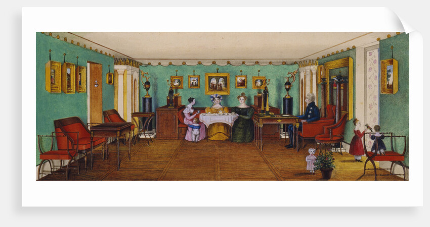 The Drawing Room in the House of Count Josef August Ilinsky in Romaniv, 1834 by Anonymous