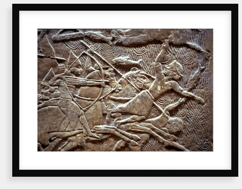 Ashurbanipal at the Battle of Til-Tuba, 650-620 BC by Assyrian Art