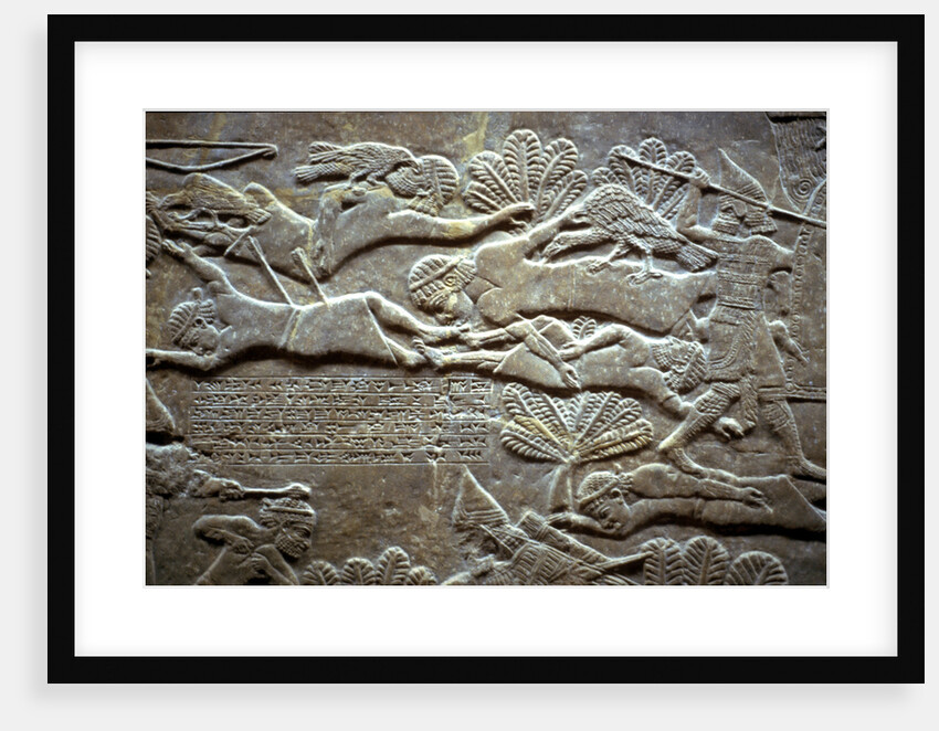 Ashurbanipal at the Battle of Til-Tuba, 650-620 BC by Assyrian Art