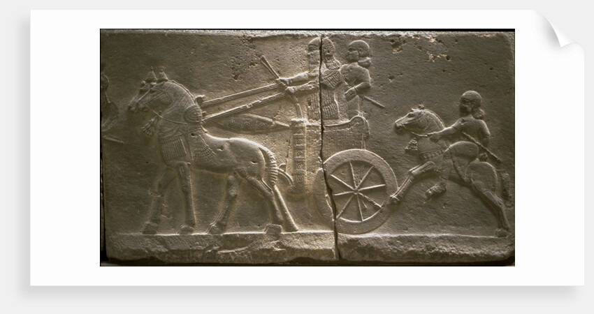 Chariot and cavalryman, 8th cen. BC by Assyrian Art