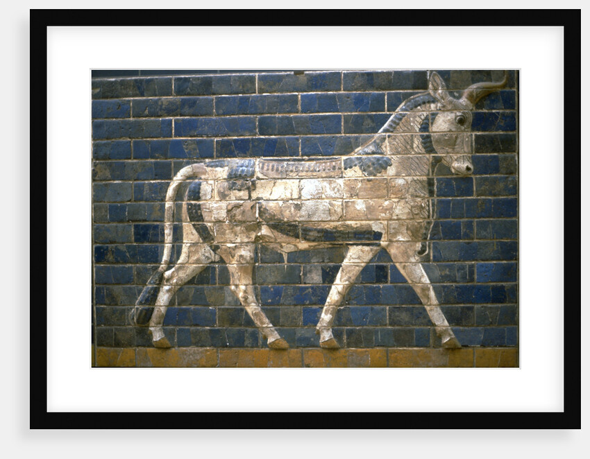The Ishtar Gate, Babylon. Relief of bull, 6th century BC by Assyrian Art