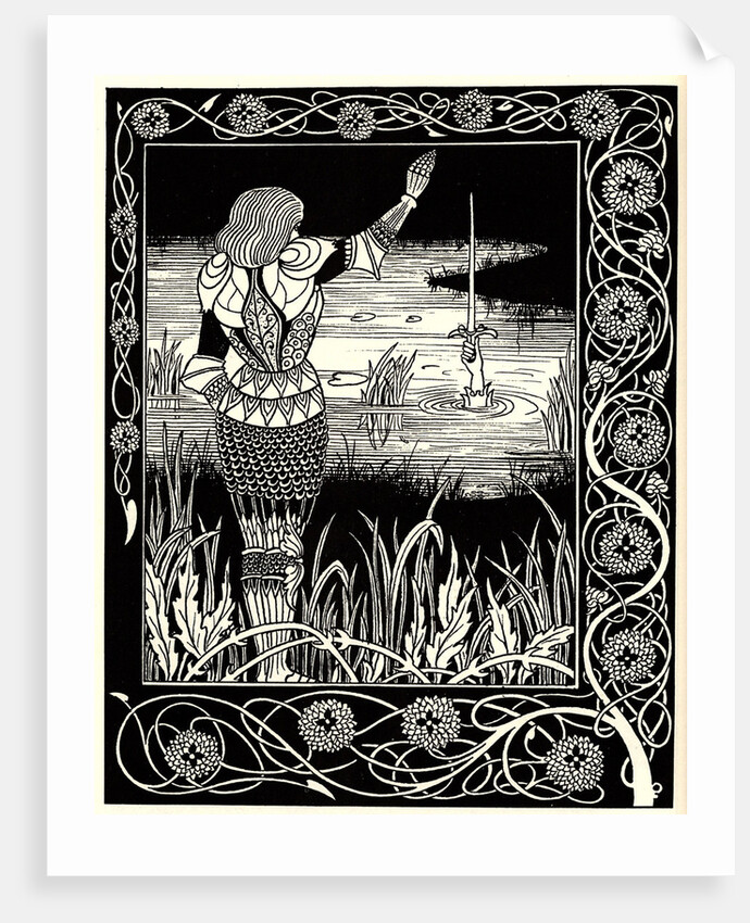 Arthur Learns of the Sword Excalibur. Illustration to the book Le Morte dArthur by Sir Thomas Mal by Aubrey Beardsley