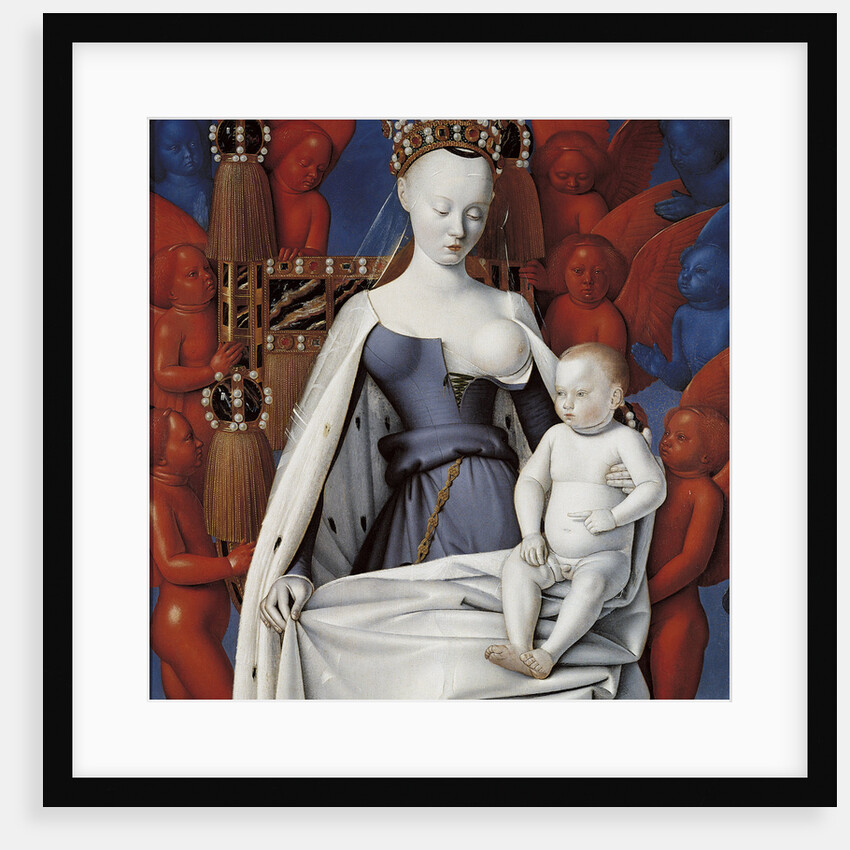 Virgin and Child Surrounded by Angels. Right wing of Melun diptych, c. 1450 by Jean Fouquet