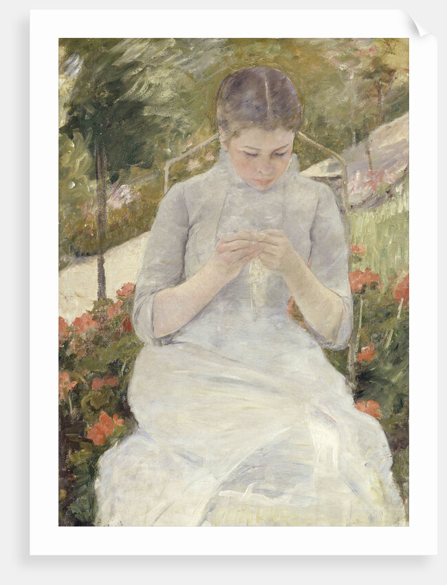 Young Woman Sewing in the Garden, 1880-1882 by Mary Cassatt
