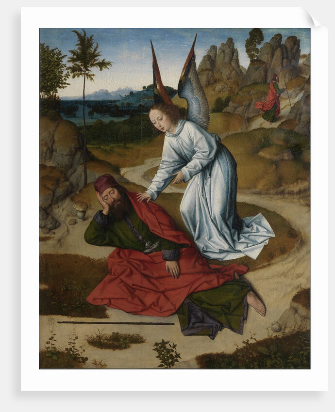 The Last Supper altarpiece: Elijah in the wilderness (right wing), 1464-1468 by Dirk Bouts