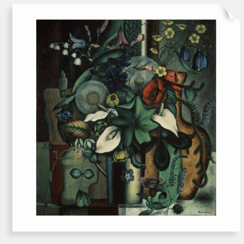 Still life with flowers and jug, 1929 by Ivan Vassilyevich Klyun