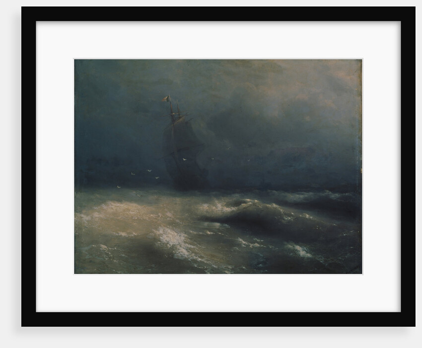 Storm at the seashore by Nice, 1885 by Ivan Konstantinovich Aivazovsky