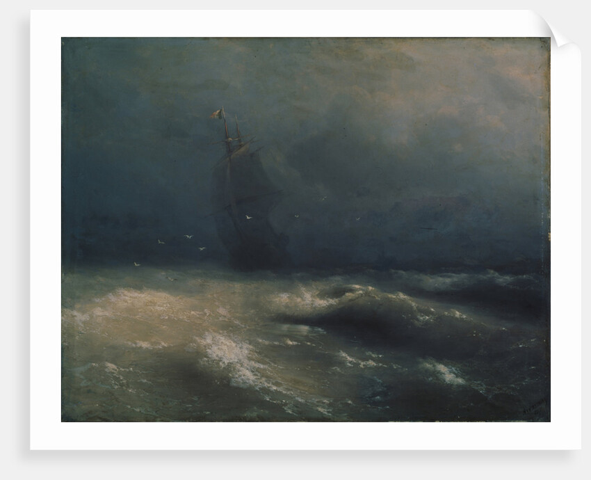 Storm at the seashore by Nice, 1885 by Ivan Konstantinovich Aivazovsky