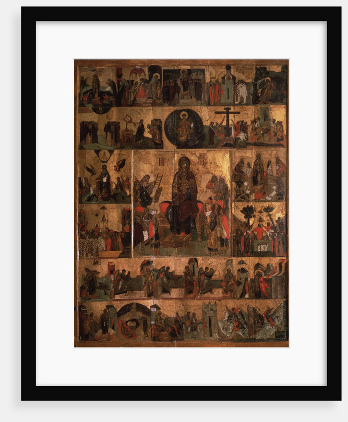 The Glorification of the Virgin (Akathist Hymn to the Most Holy Theotokos), 14th century by Russian icon