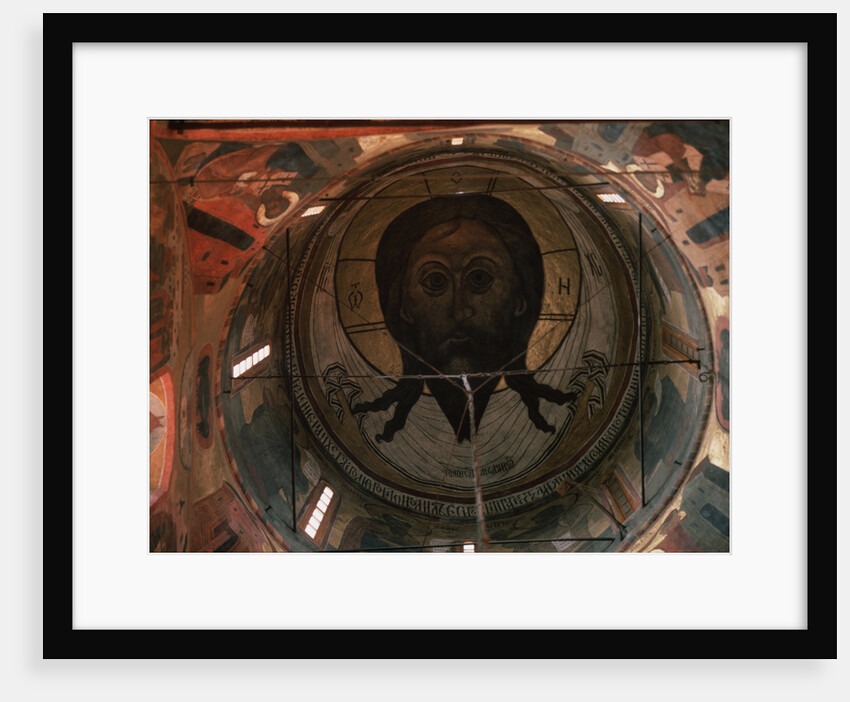 The Holy Face (Dome painting in the Archangel Michael Cathedral of the Moscow Kremlin), 1652-1666 by Ancient Russian frescos
