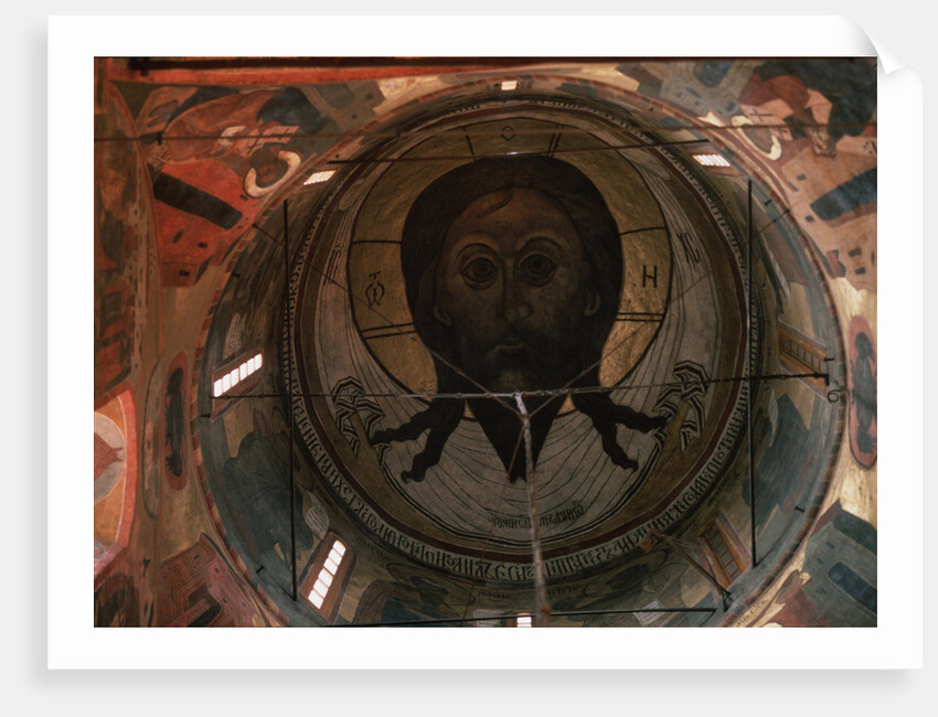 The Holy Face (Dome painting in the Archangel Michael Cathedral of the Moscow Kremlin), 1652-1666 by Ancient Russian frescos