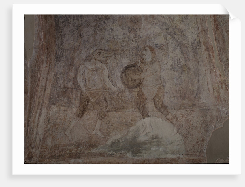 Fight scene in Hippodrom, 11th century by Ancient Russian frescos