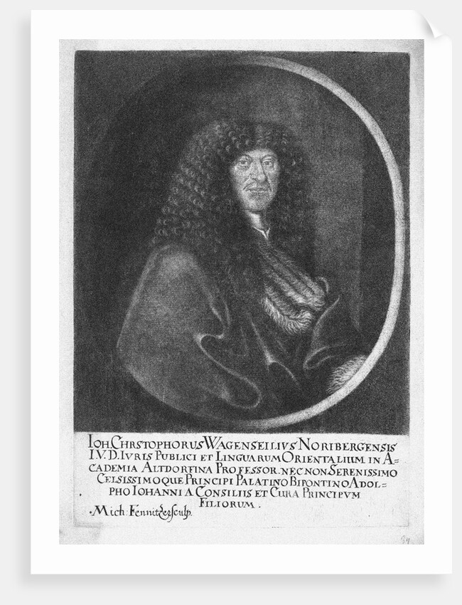 Portrait of Johann Christoph Wagenseil, End of 17th cen by Georg Fenitzer