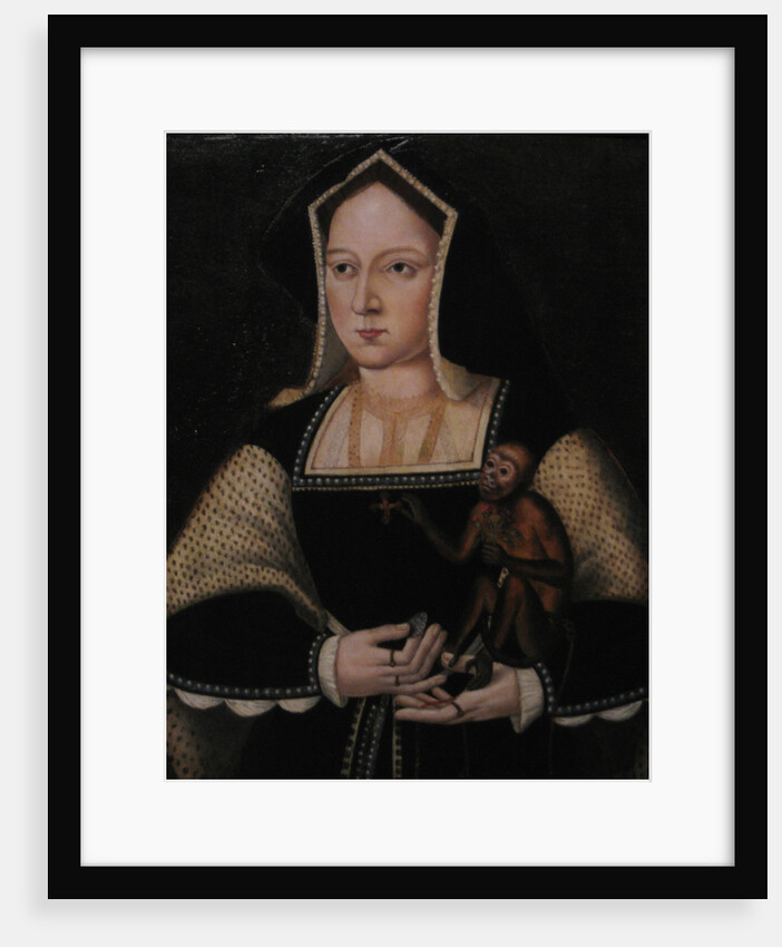 Portrait of Catherine of Aragon, with her pet monkey (Copy After Lucas Horenbout), ca 1530 by Anonymous
