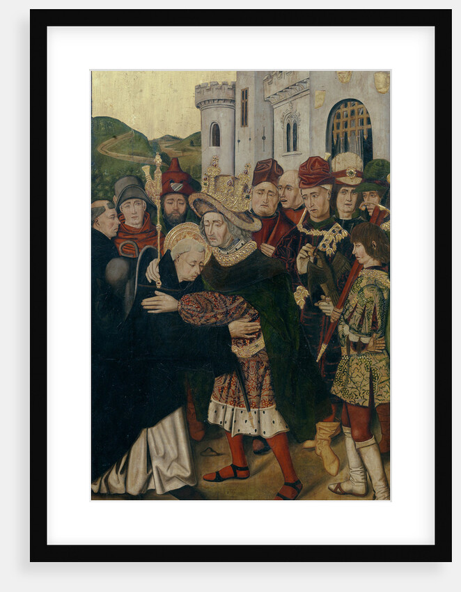 King Ferdinand I of Castile welcomed Saint Dominic of Silos, 1478-1480 by Bartolomé Bermejo
