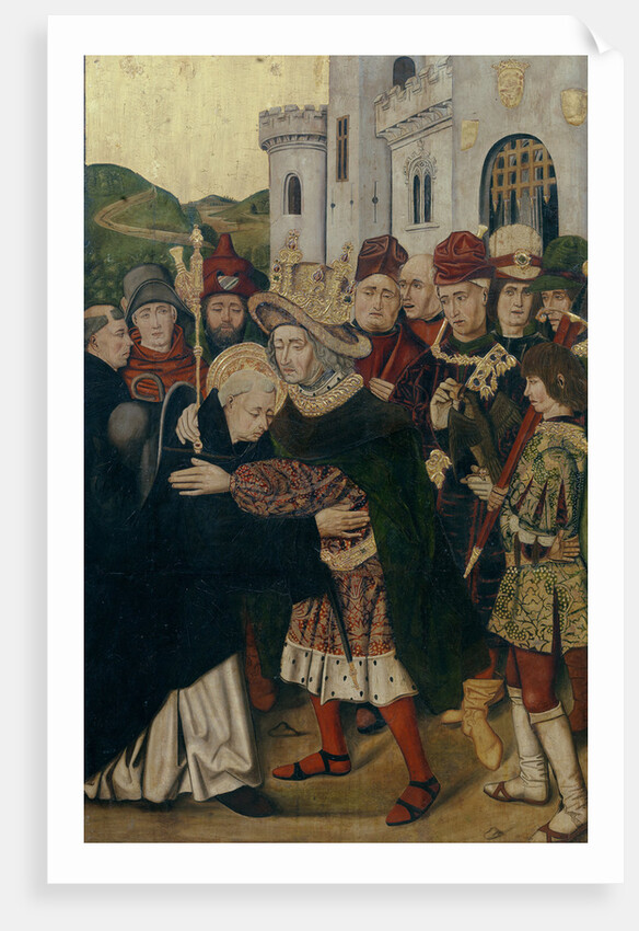 King Ferdinand I of Castile welcomed Saint Dominic of Silos, 1478-1480 by Bartolomé Bermejo