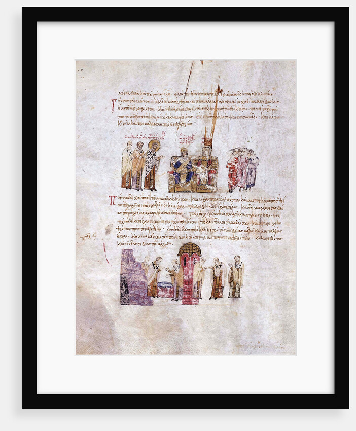 The Council of Constantinople (Triumph of Orthodoxy) in 843 (Miniature from the Madrid Skylitzes), by Anonymous