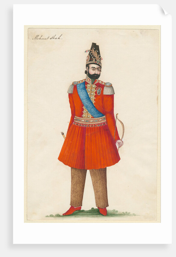 Mohammad Shah Qajar, king of Persia, 1835 by Iranian master
