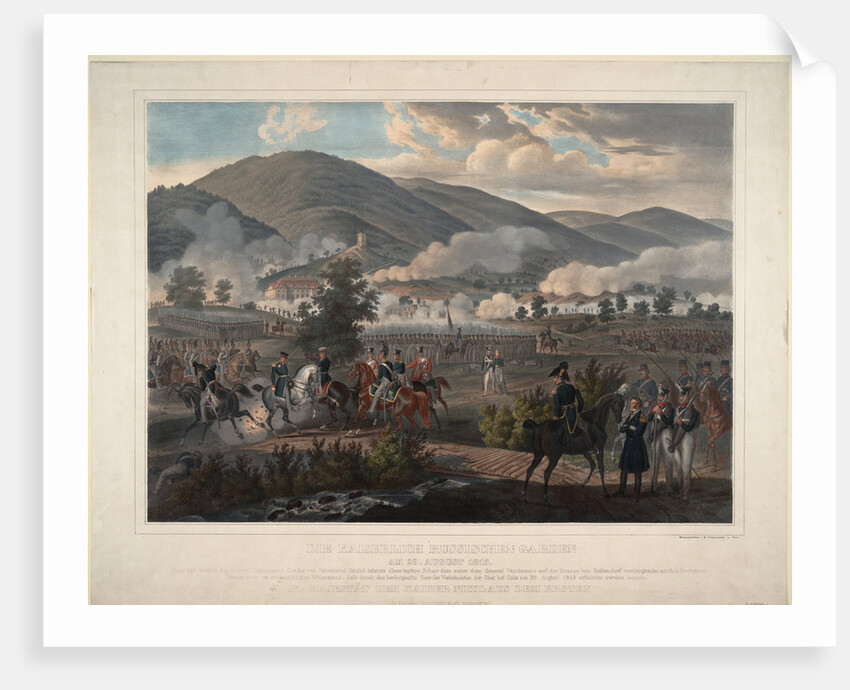 Russian Life-Guards Regiment at the Battle of Kulm on 29 August 1813, ca 1813 by Anonymous
