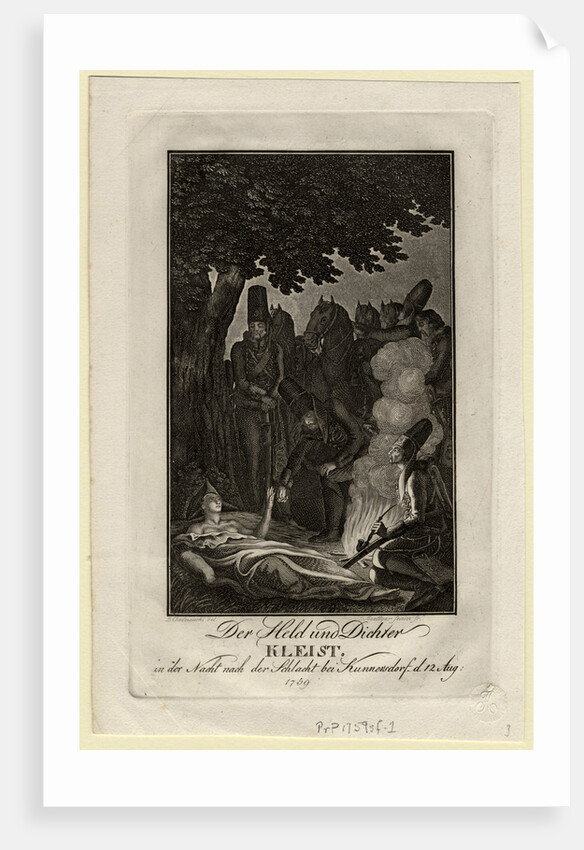 Poet Ewald von Kleist at the battle of Kunersdorf, on August 12, 1759, ca 1759 by Daniel Nikolaus Chodowiecki