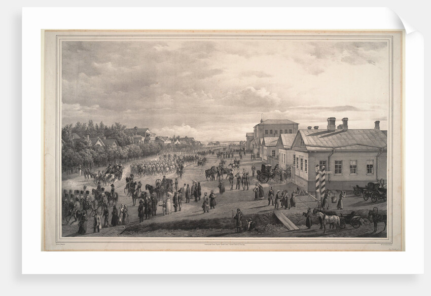 Parade of Chevalier Gardes through Krasnoye Selo, 1848 by Gustav Schwarz
