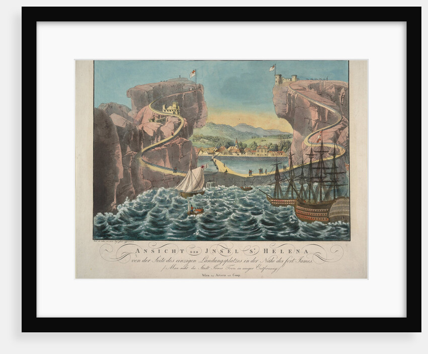 View of the Island of St. Helena from the side of the landing place near the Fort James, 1815 by Anonymous