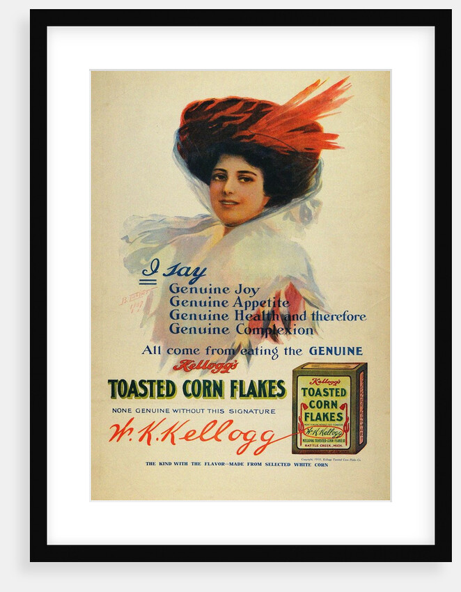 Poster for Kelloggs Cornflakes, 1910 by Benjamin Tichtman