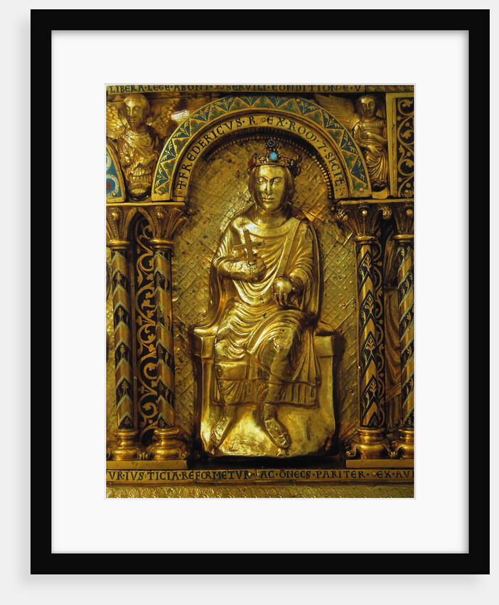 The Shrine of Charlemagne, Detail: Frederick II, Holy Roman Emperor, 1215 by West European Applied Art