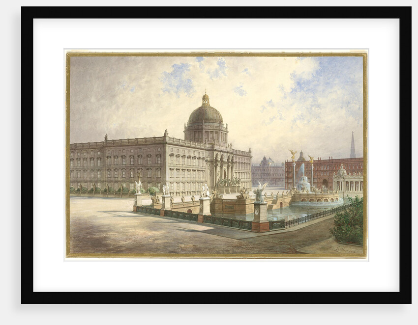 The Berliner Stadtschloss. View of the palace facade from the palace bridge, 1886 by Hermann Ziller