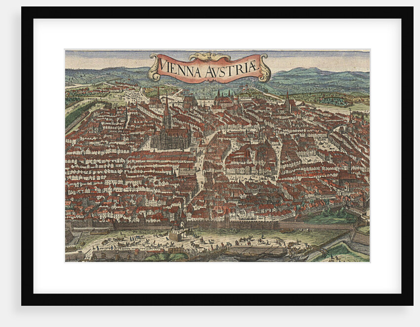 Birds-eye view of Vienna from North, 1609 by Jacob Hoefnagel