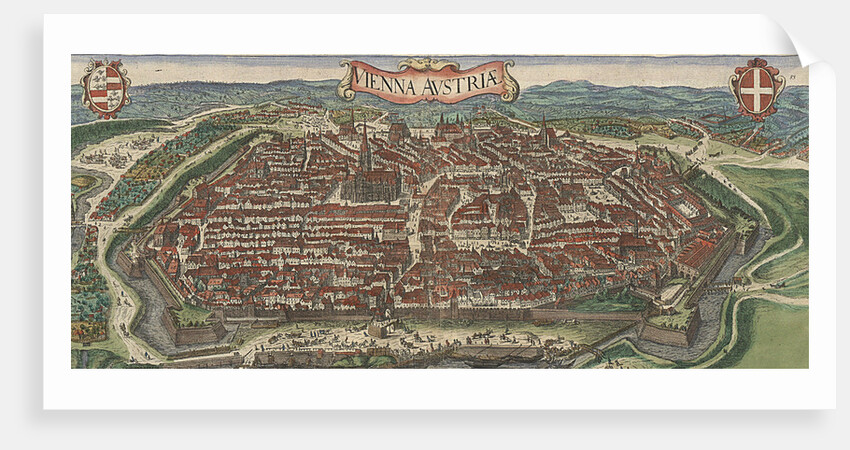 Birds-eye view of Vienna from North, 1609 by Jacob Hoefnagel