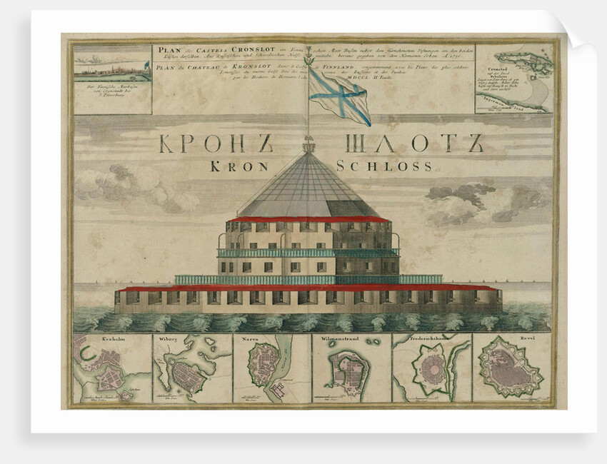 Plan of the Kronstadt Fortress, 1750 by Johann Baptist Homann