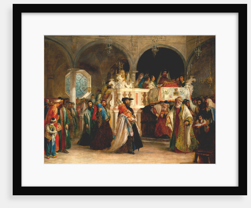 The Feast of the Rejoicing of the Torah at the Synagogue in Leghorn, Italy, 1850 by Solomon Alexander Hart
