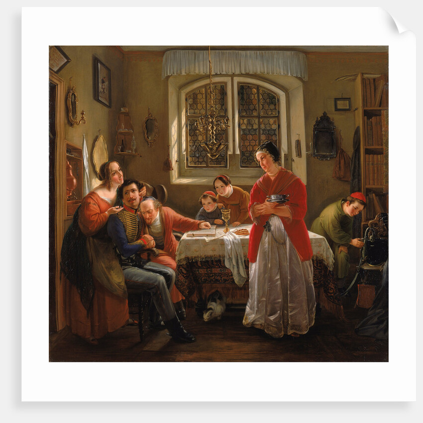 The Return of the Volunteer from the Wars of Liberation to His Family Still Living in Accordance wit by Moritz Daniel Oppenheim