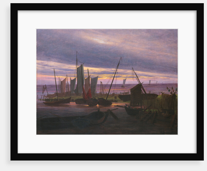 Boats in the Harbour at Evening, c. 1828 by Caspar David Friedrich