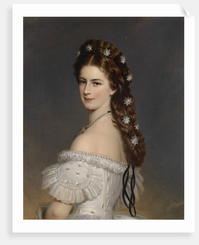 Empress Elisabeth of Austria with Diamond stars in her hair, ca 1860 by Franz Xavier Winterhalter