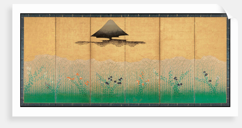 Mount Fuji and the moon, ca 1760 by Anonymous