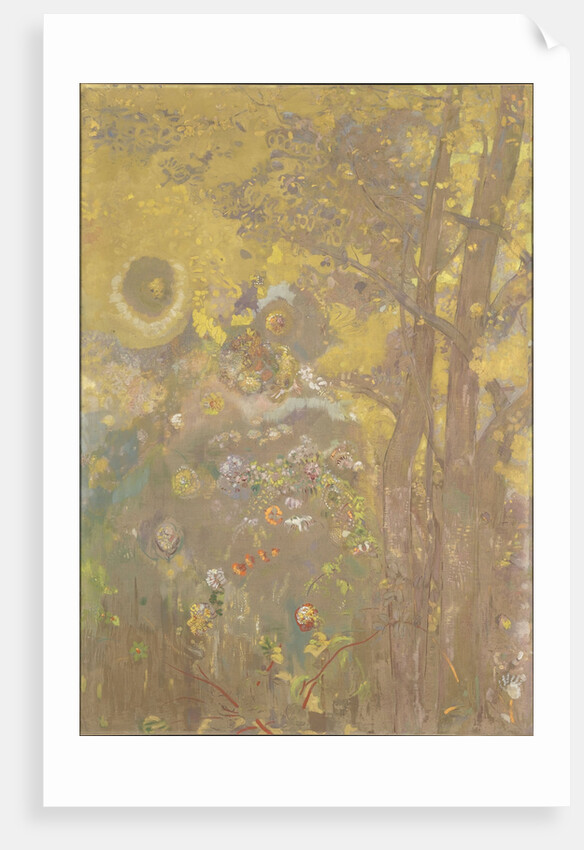 Trees on a yellow Background, 1901 by Odilon Redon