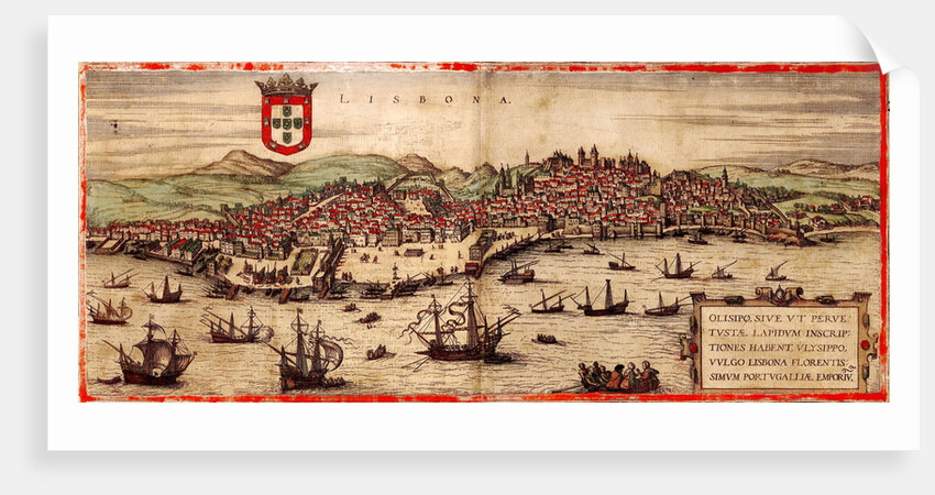 View of Lisbon and Tagus River by Frans Hogenberg