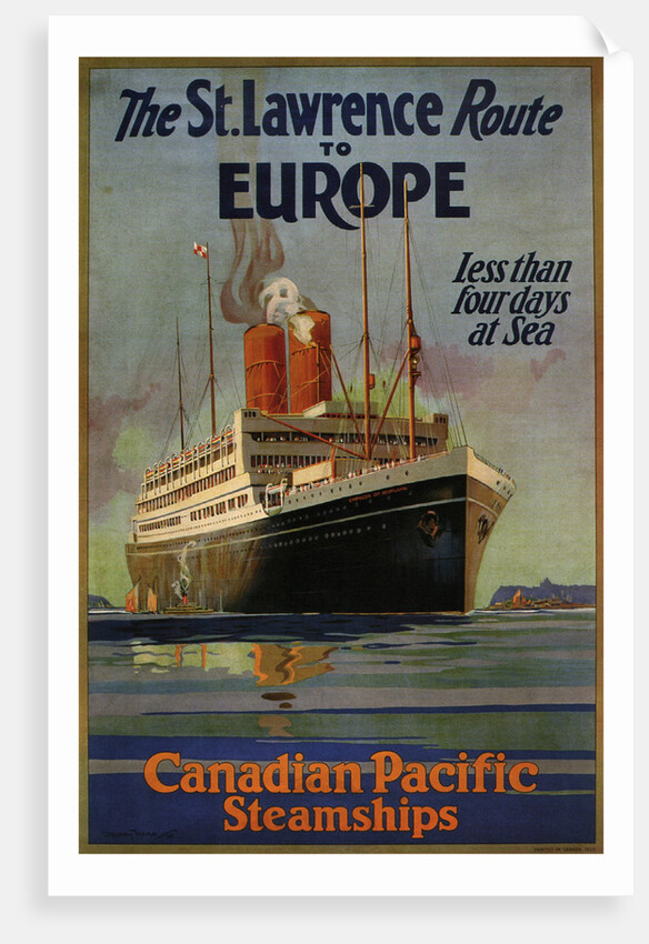 Canadian Pacific St. Lawrence Route To Europe, 1925 by William Dudley Burnett Ward the Younger
