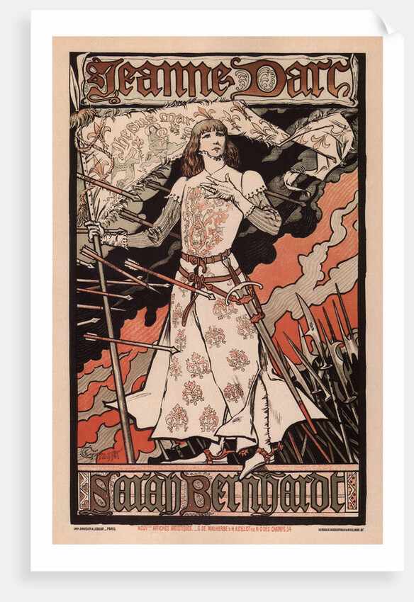 Sarah Bernhardt as Joan of Arc, 1893 by Eugène Grasset