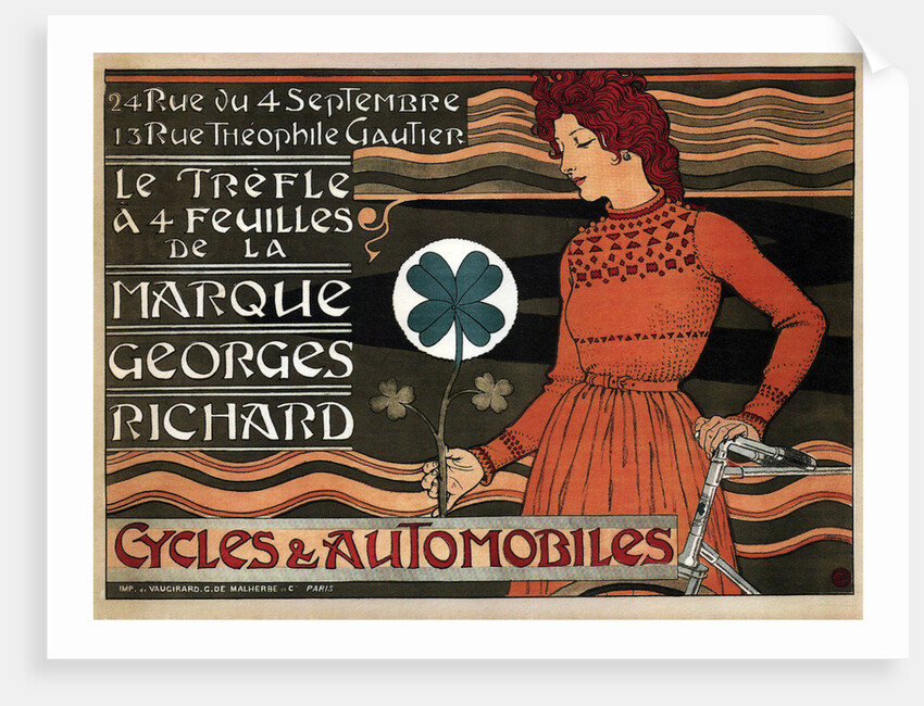Cycles and cars Georges Richard, 1899 by Eugène Grasset