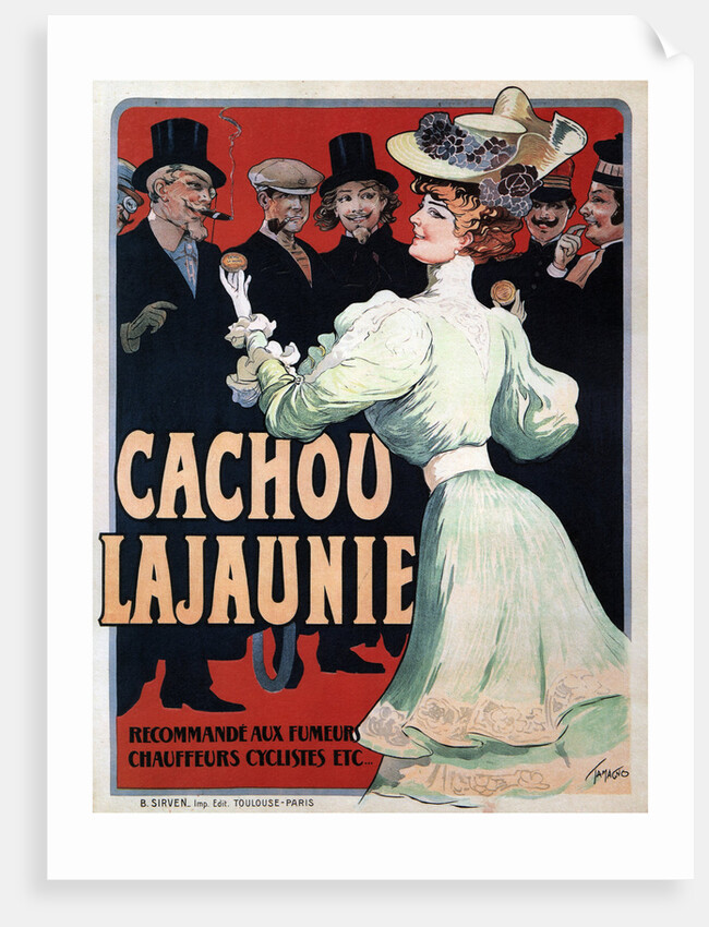 Cachou Lajaunie. Recommandé aux Fumeurs Chauffeurs Cyclistes etc, c. 1890 by Francisco Tamagno