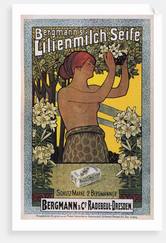 Bergmanns Lilienmilch Soap, 1896 by Johannes Joseph Vincenz Cissarz