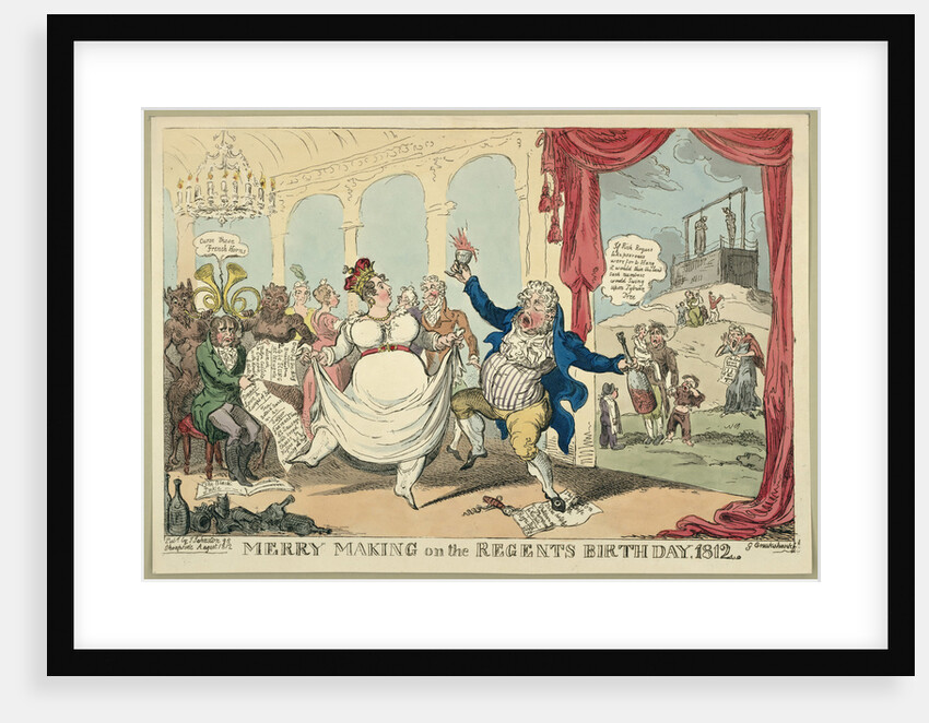 Merry making on the regents birth day, 1812, 1812 by George Cruikshank