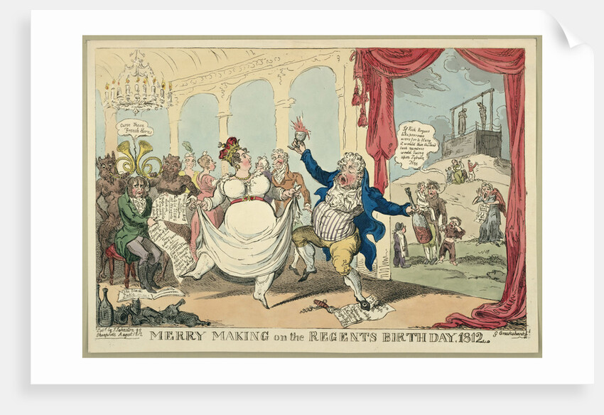 Merry making on the regents birth day, 1812, 1812 by George Cruikshank